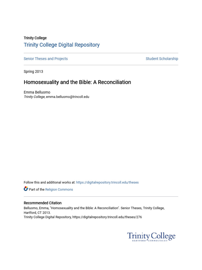 Homosexuality and the Bible Reconciliation | PDF | Sodom And Gomorrah ...