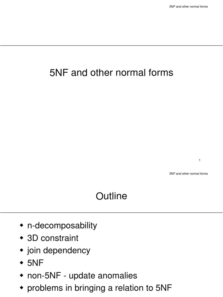 Understanding 5NF and Join Dependencies | PDF | Theoretical Computer ...