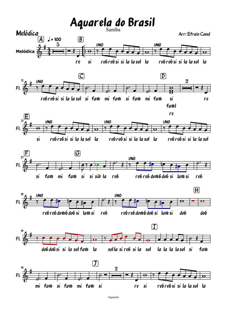 Aquarela de BrasilMelódica PDF