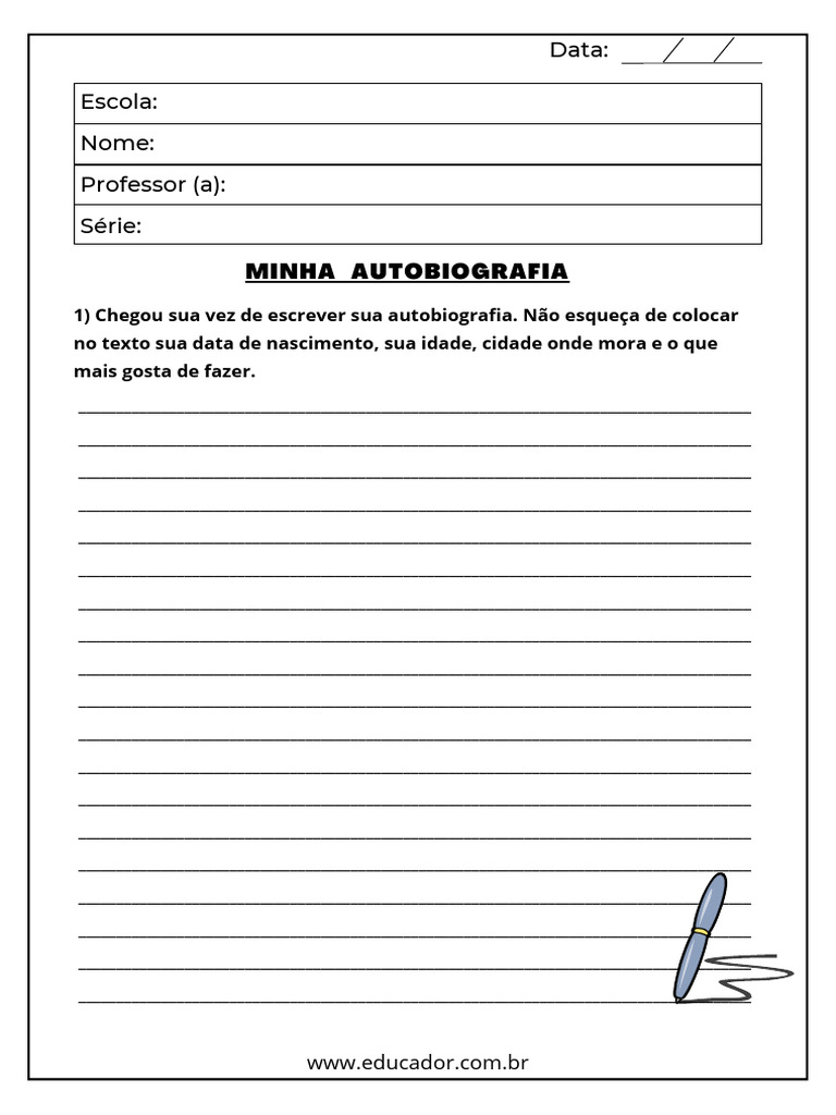Atividade: Minha Autobiografia | PDF | Ficção Geral