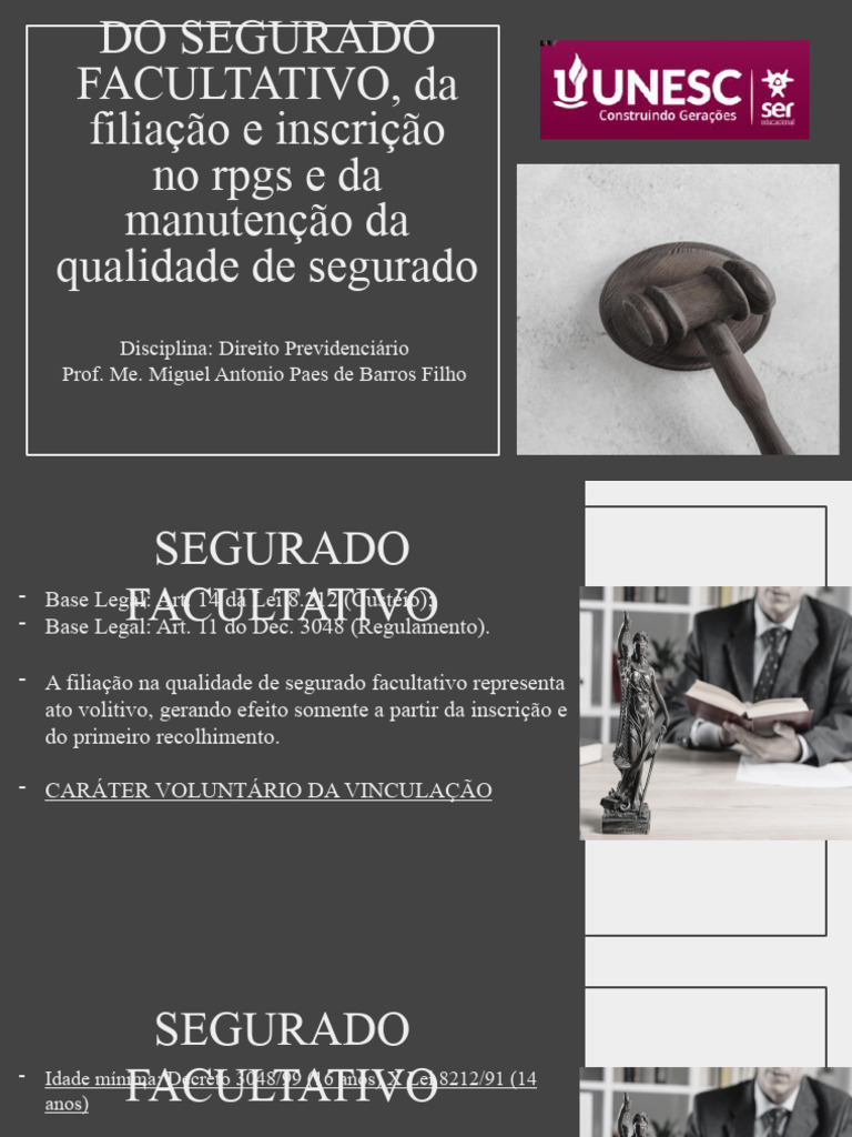 Segurado Facultativo: Requisitos e Inscrição | PDF | Bem-estar social