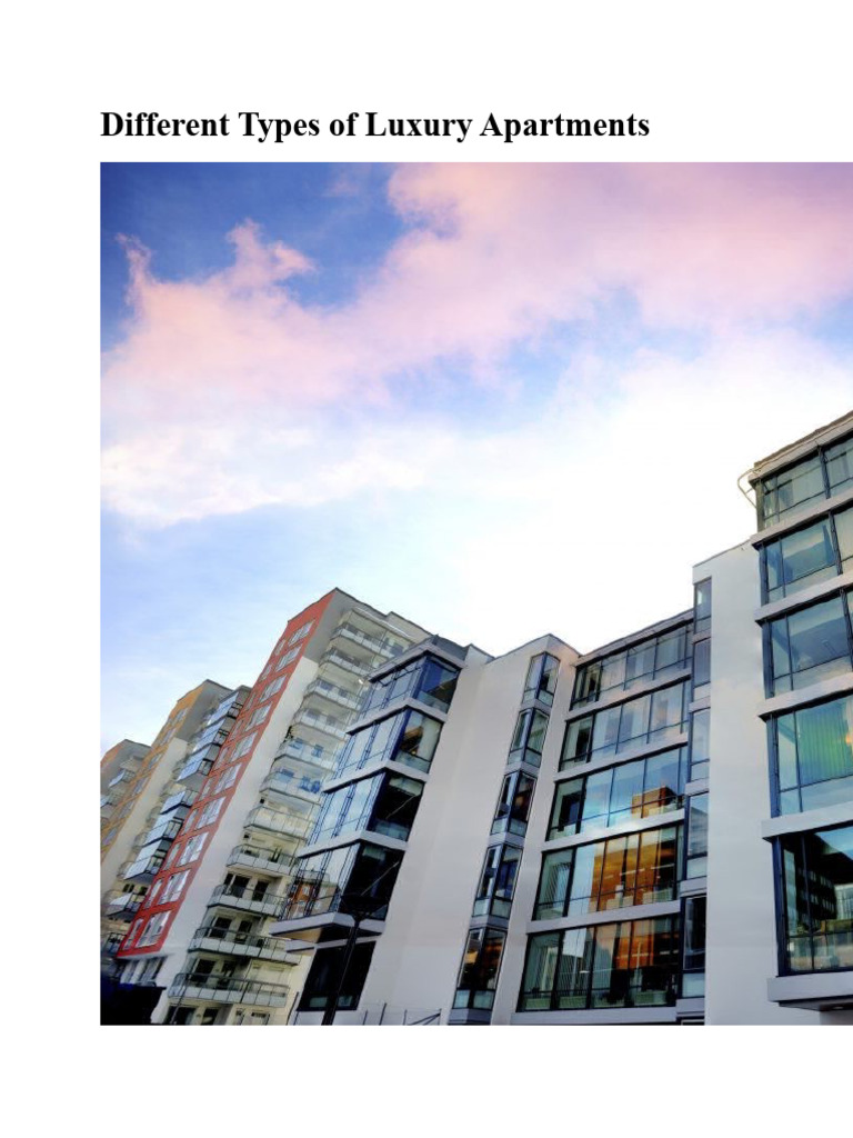 Different Types of Luxury Apartments PDF Apartment Condominium