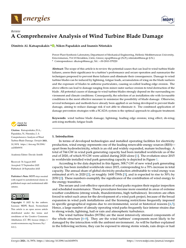 Comprehensive Analysis of Wind Turbine Blade Damage | PDF | Wind ...