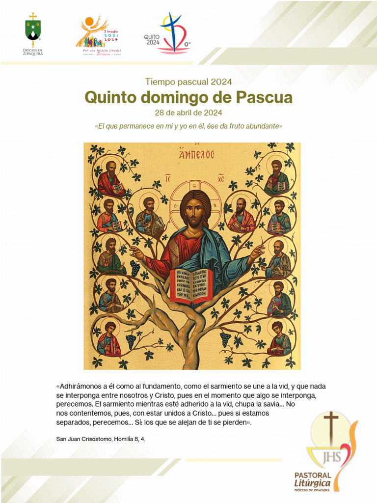 Quinto Domingo De Pascua Ciclo B 2024 Pdf Eucaristía La