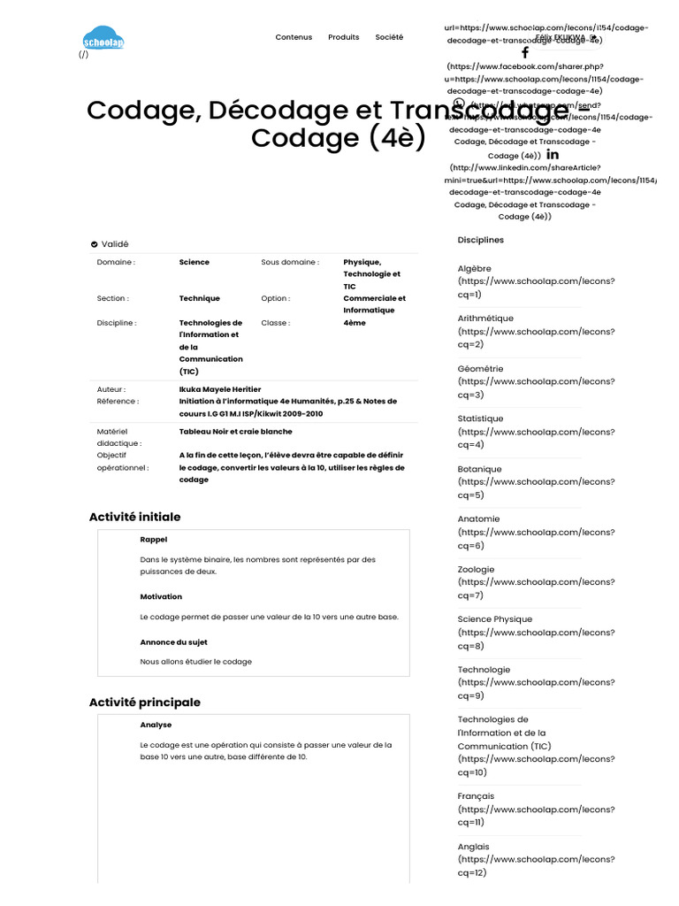 Codage et Décodage en Informatique | PDF | Ordinateurs