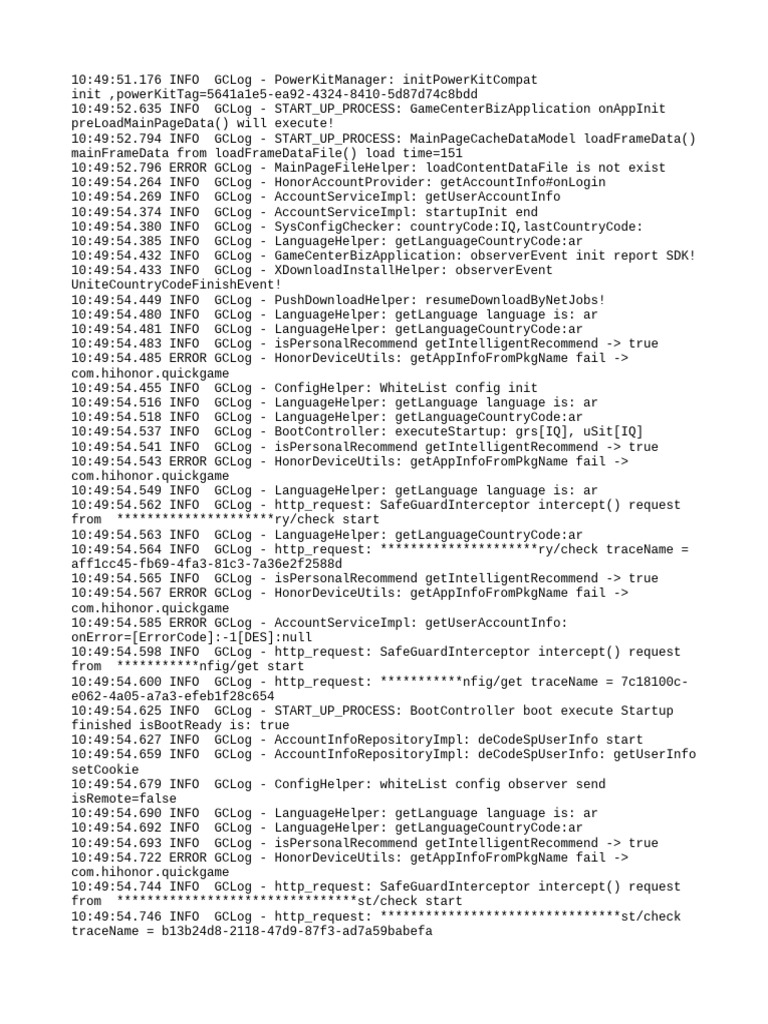 GameCenterBizApplication Startup Logs | PDF | Computing | Software