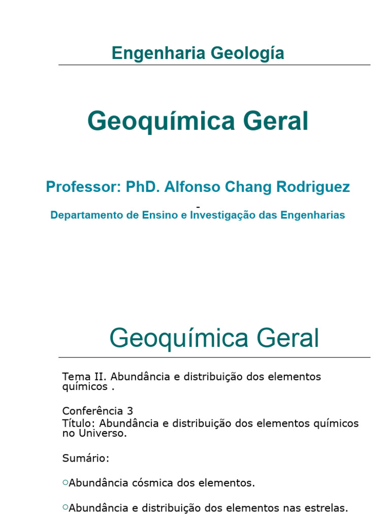 C3. Abundância e Distribuição No Universo | PDF | Química | Estrelas