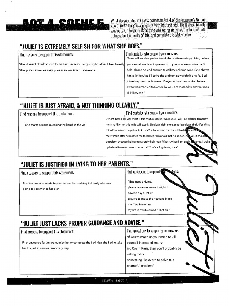 Romeo And Juliet Workbook Answers Pdf