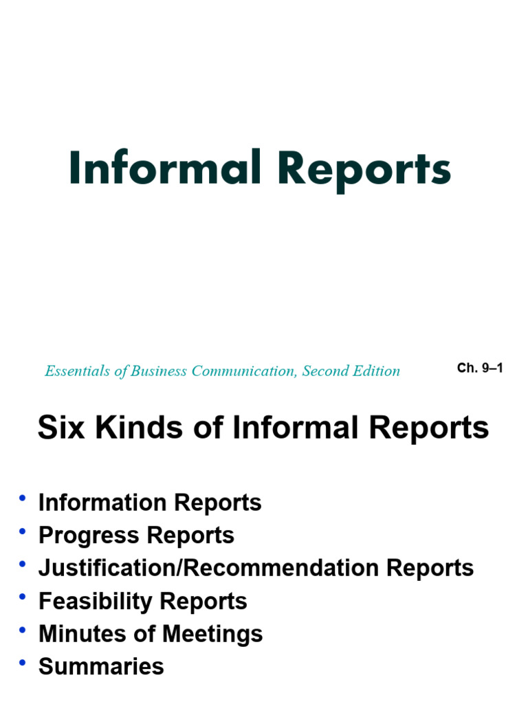 Types of Informal Business Reports | PDF | Information | Communication