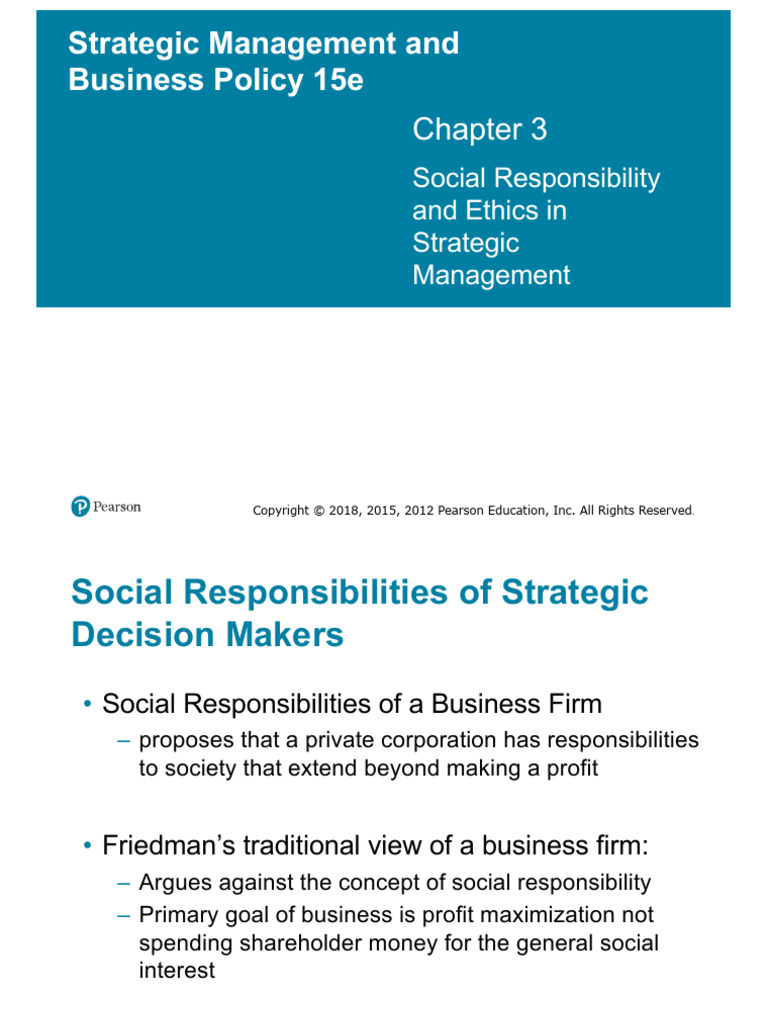 Chapter 3 - Social Responsibility and Ethics in Strategic Management ...
