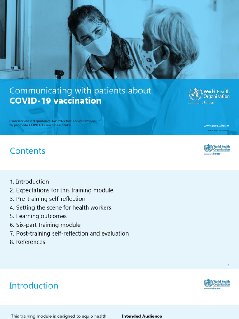 COVID-19 Vaccine Communication Training | PDF | Risk | Vaccination
