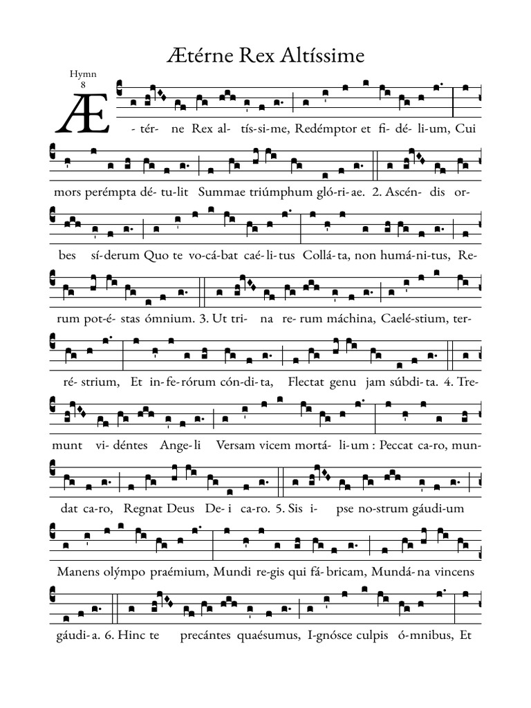 Himno a Ætérne Rex Altíssime | PDF