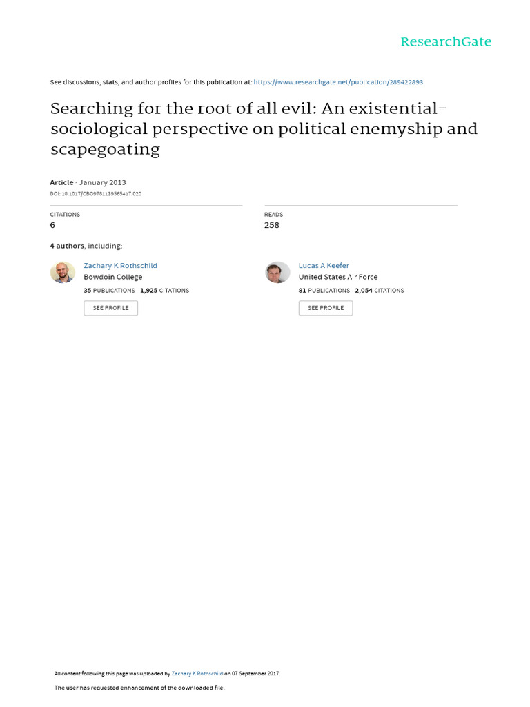 Political Enemyship and Scapegoating | PDF | Politics