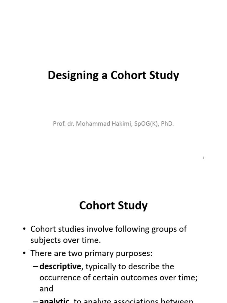 Designing Effective Cohort Studies | PDF | Cohort Study | Sampling ...