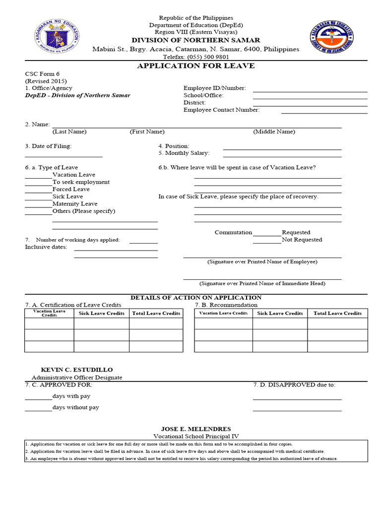 CSC Form 6 2017 | PDF | Sick Leave | Employee Relations