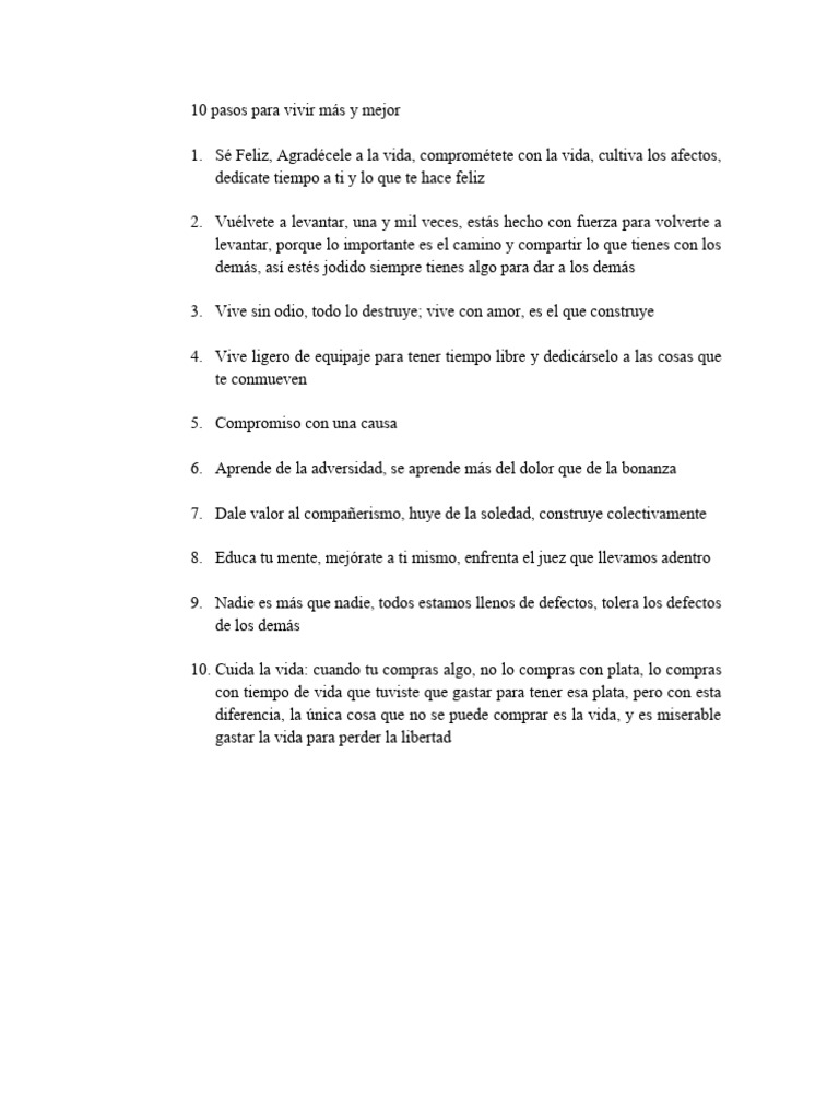 10 Claves para una Vida Plena y Feliz | PDF