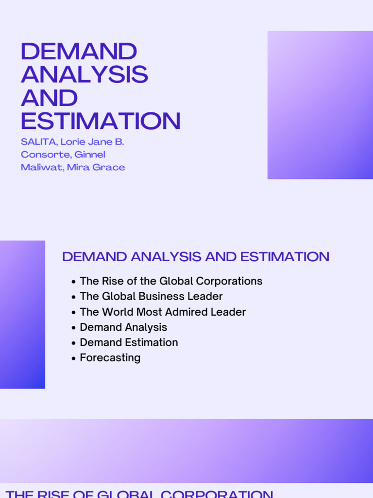 2 - Demand Analysis and Estimation | PDF | Linear Regression | Least ...