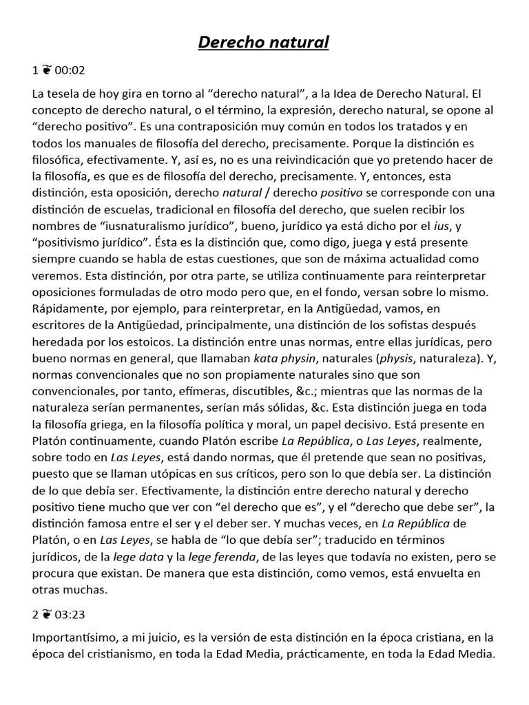 Derecho Natural | Descargar gratis PDF | La Ley natural | Derechos