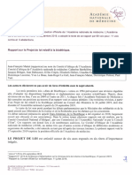 Rapport Sur Le Projet de Loi Relatif A La Bioethique 2019 09 Anm