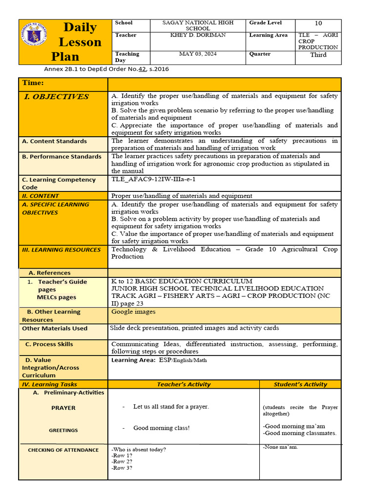 Proper Handling of Materials in Irrigation | PDF | Occupational Safety ...