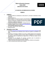 Rúbrica Trabajo derechos de los niños Otoño 2023