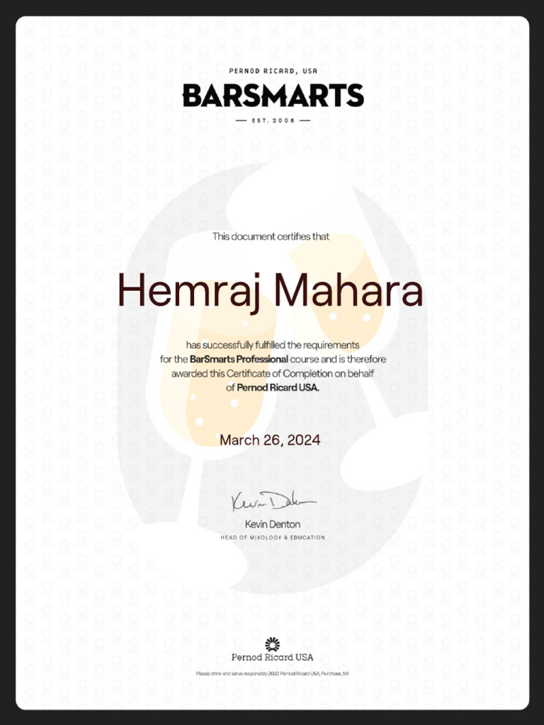 BarSmarts Professional Certificate PDF