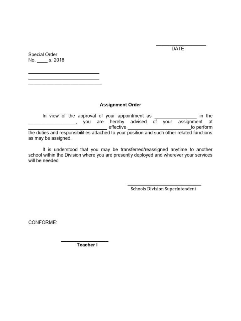 Assignment Order | PDF