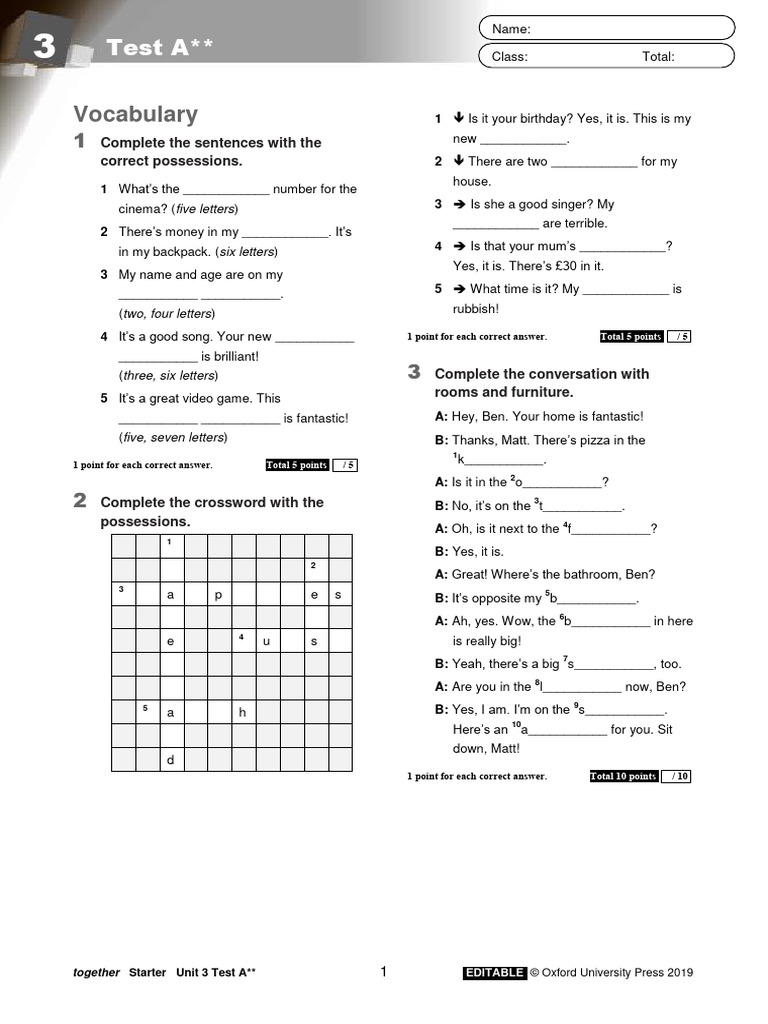 Together Starter 3A Two-Star | Download Free PDF | Grammar | Linguistics
