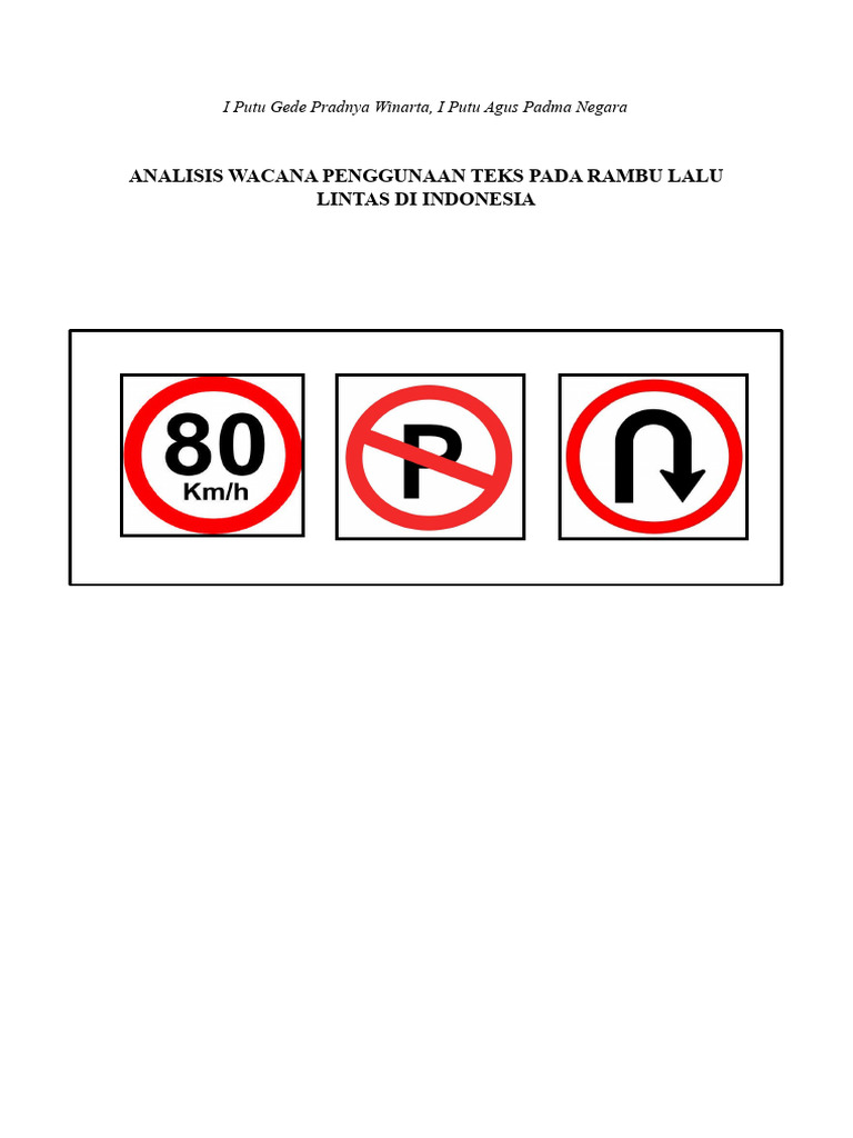 Analisis Wacana Penggunaan Teks Pada Rambu Lalu Lintas | PDF