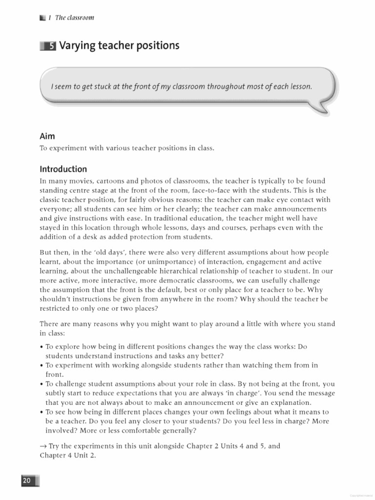 Varying Teacher Position | PDF