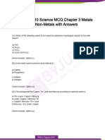 CBSE Class 10 Science MCQ Chapter 3 Metals and Non Metals
