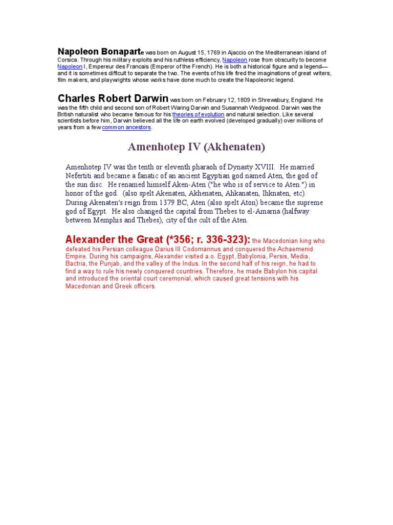 Key Historical Figures Overview | PDF | Travel