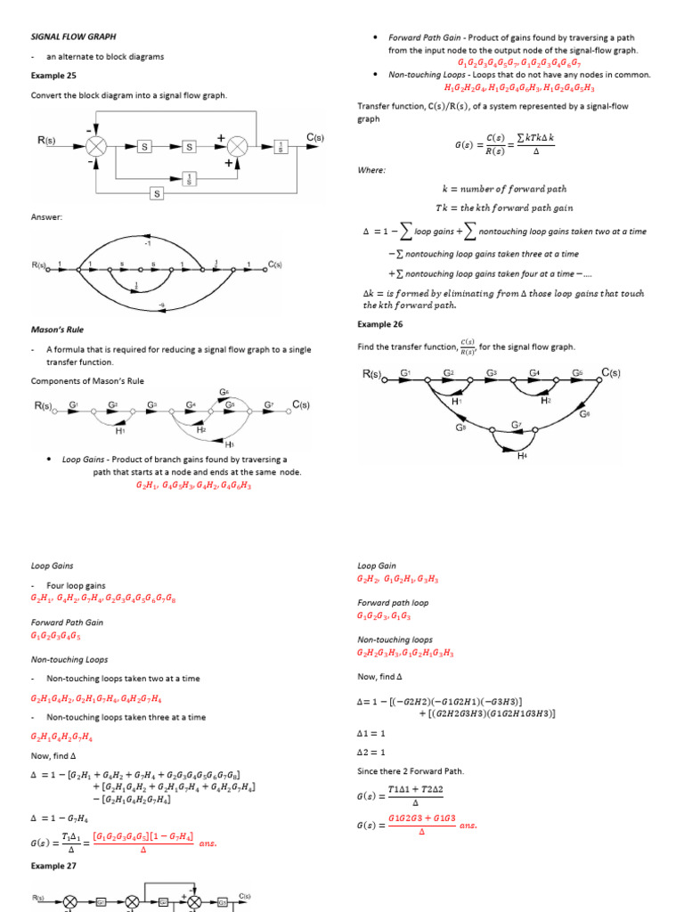 SIGNAL FLOW GRAPH (Solution To Example 25, 26 & 27) | PDF | Algorithms ...