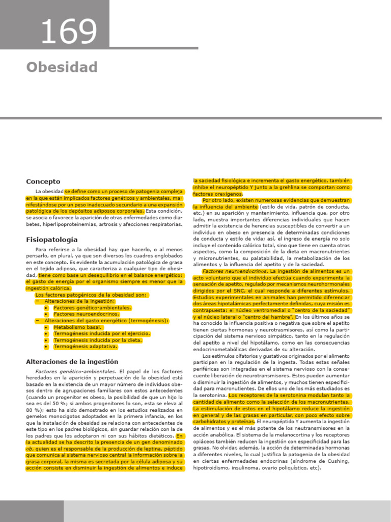 Causas y Fisiopatología de la Obesidad | PDF | Obesidad | Tejido adiposo