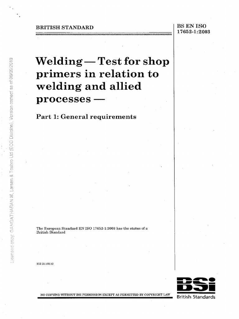 BS en Iso 17652-1-2003 | PDF