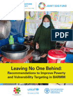 Leaving No One Behind - Recommendations To Improve Poverty and Vulnerability Targeting in BARMM