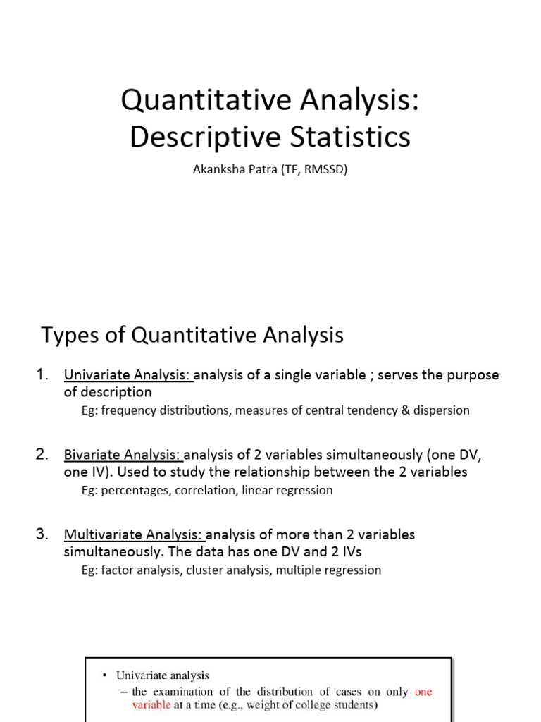 Quantitative Analysis Download Free Pdf Variance Standard Deviation