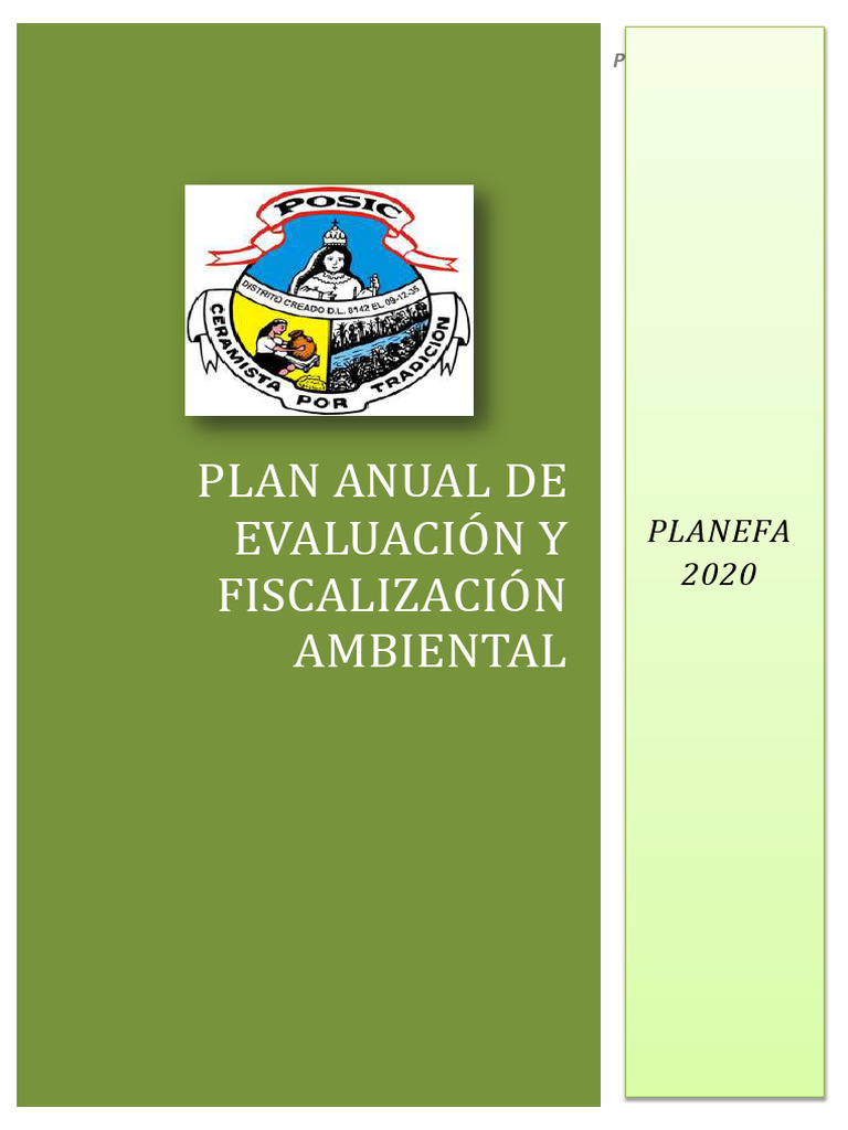 PLANEFA 2020: Fiscalización Ambiental en Posic | PDF