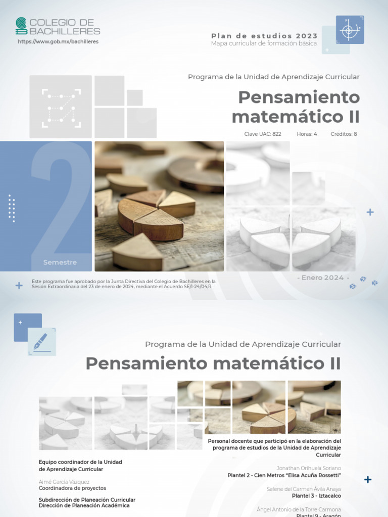 Programa de Pensamiento Matemático II | PDF | Plan de estudios | Evaluación