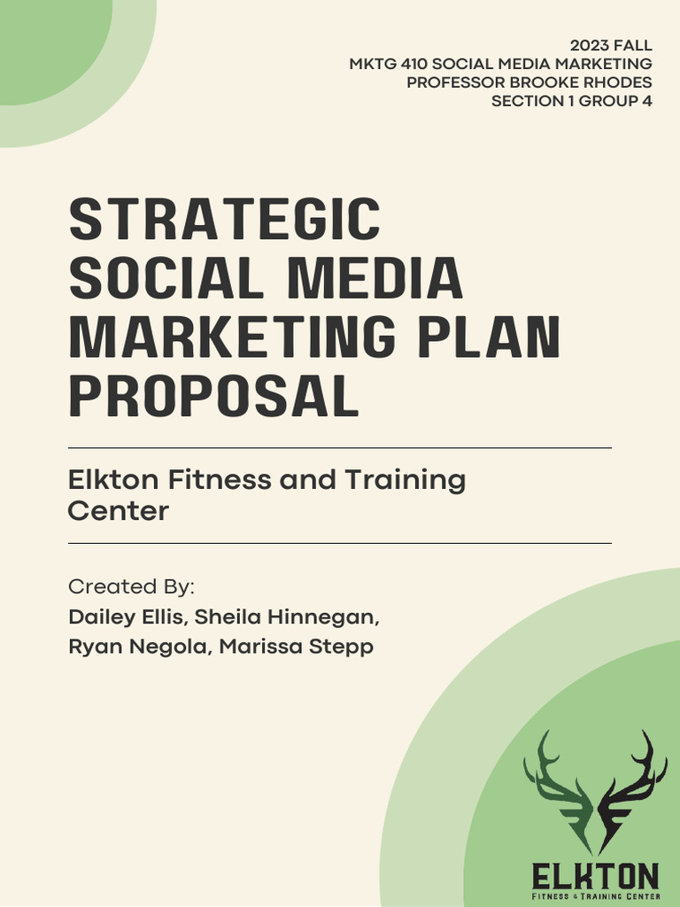 Strategic Social Media Marketing Plan Proposal | PDF | Social Media ...