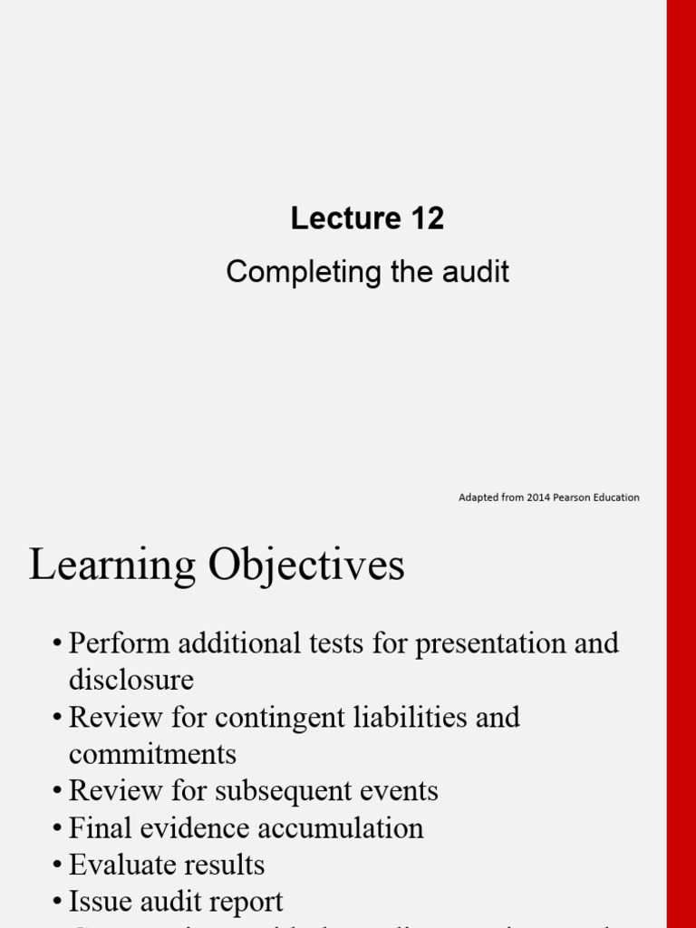 Lec 10 - ADT - Completing The Audit | PDF | Audit | Auditor's Report