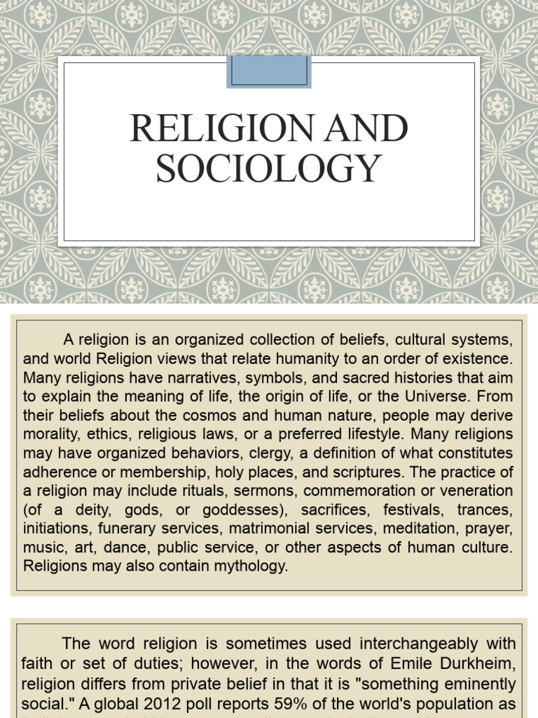 QTR 4 Lesson 5 Religion and Sociology | PDF | Monotheism | Polytheism