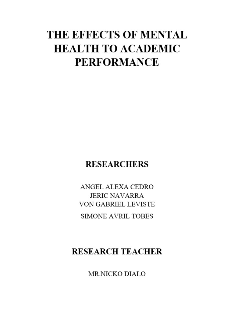 Mental Health's Impact on Academic Performance | PDF | Mental Disorder ...
