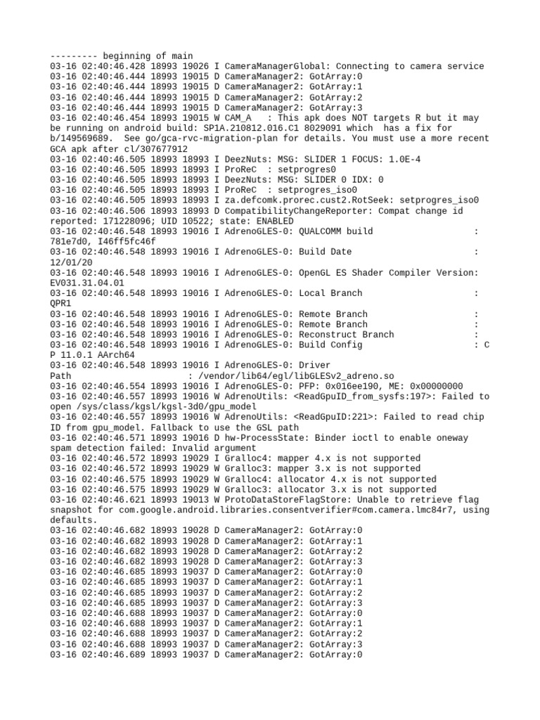 Camera Service Connection Log Analysis | PDF | Digital Technology ...