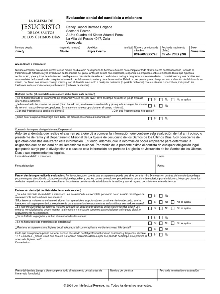 Recommendation Forms | PDF | Odontología | Higiene oral