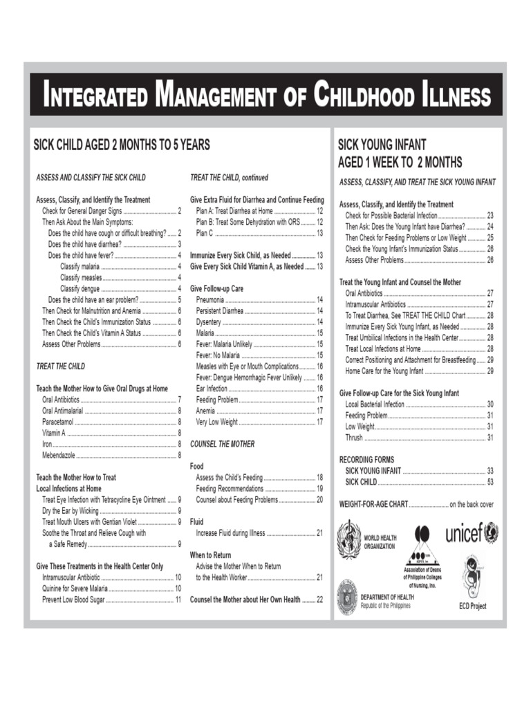 IMCI Guidelines for Sick Children | PDF | Diarrhea | Malaria