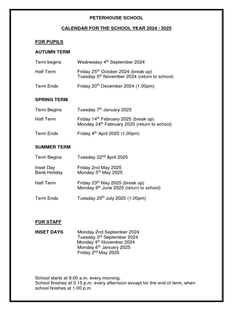 termdates202425 PDF