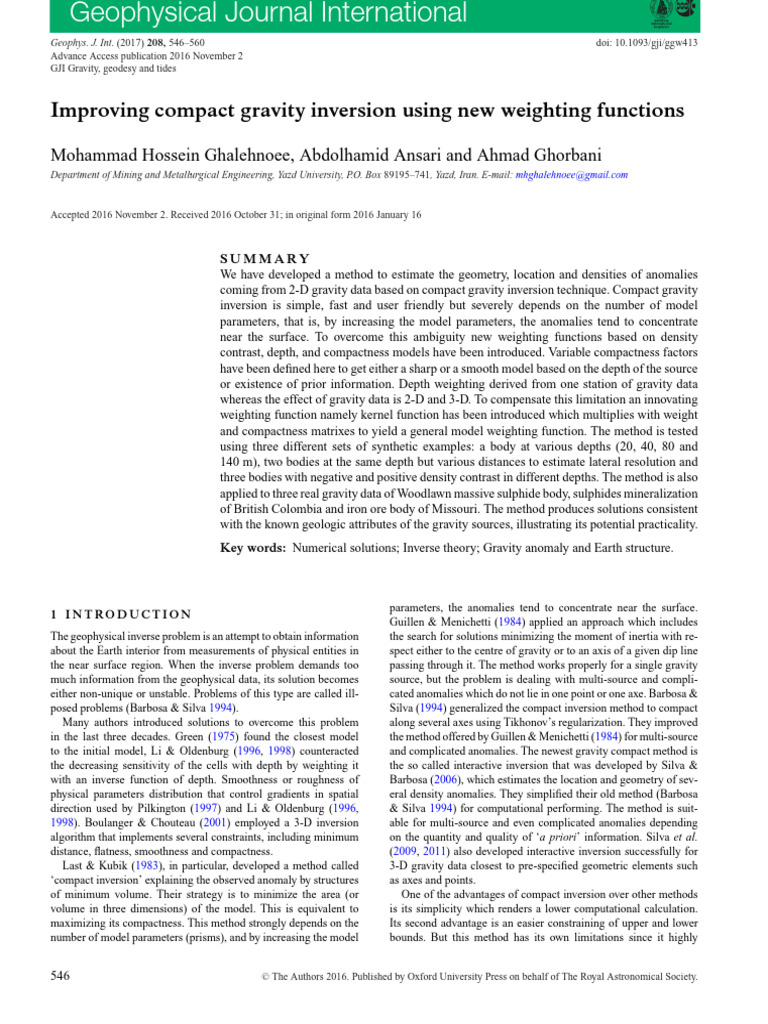 ggw413_paper | PDF | Inverse Problem | Normal Distribution