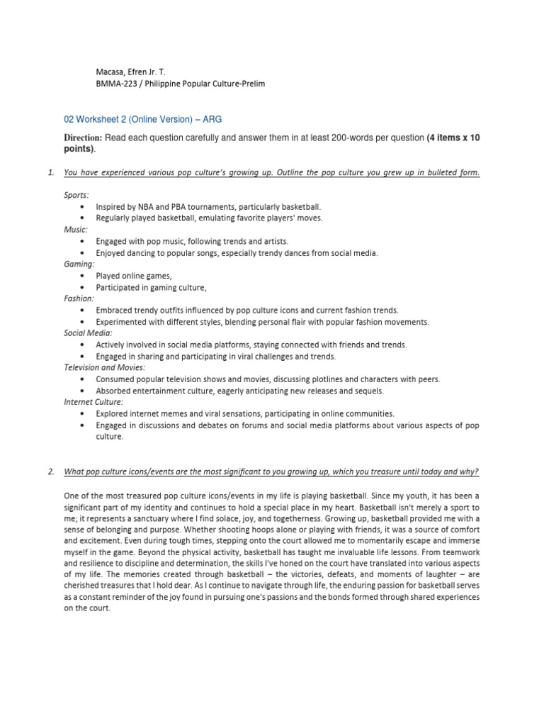 Macasa 02 Worksheet 2 PPC | PDF | Popular Culture | Social Media