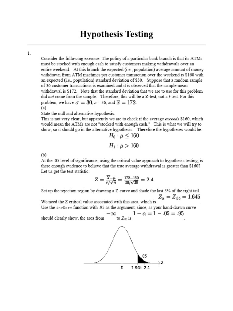 Hypothesis Testing List of Problems 2015 A | PDF | P Value ...